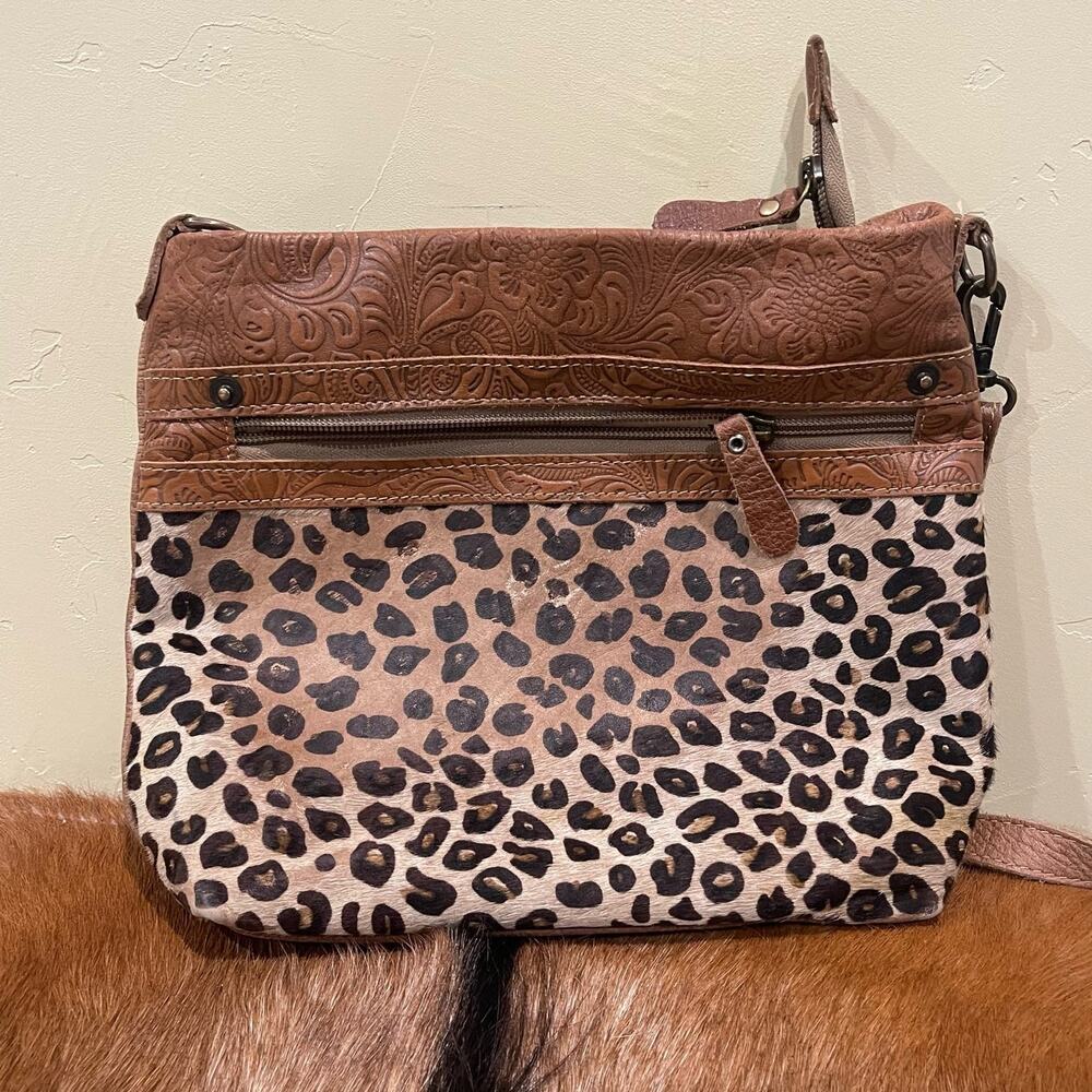 Myra Bag Dynamic Leopard Print Cowhide Leather Ba… - image 1